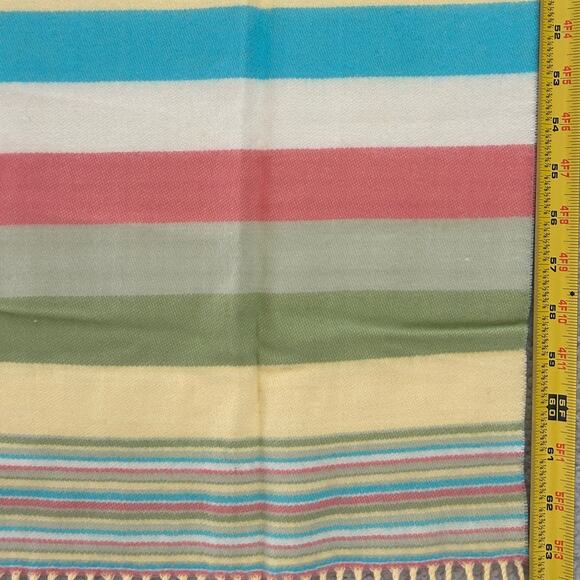 100% Cashmere Scarf Made in Scotland Multi-Color Fringed - Picture 6 of 7